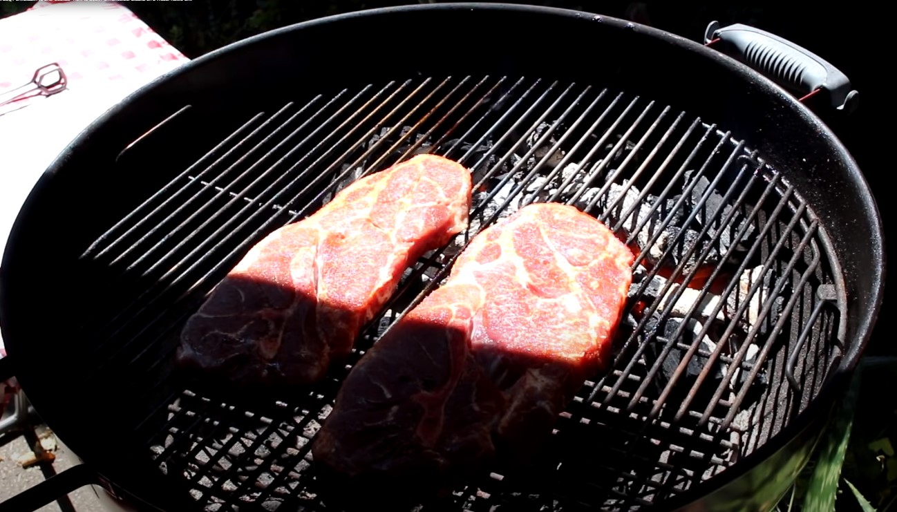 how long to cook pork steaks on a charcoal grill